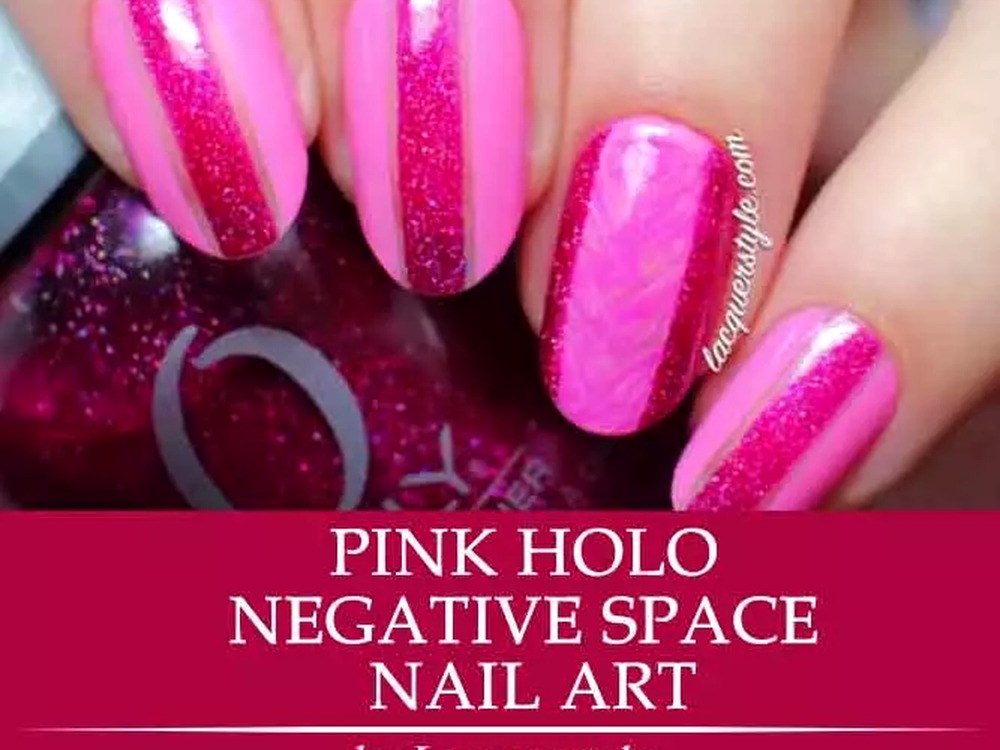Negative space pink manicure